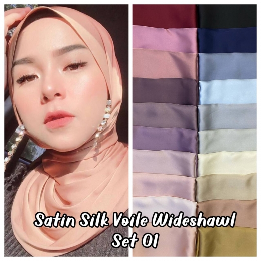 Satin Silk Voile Wideshawl